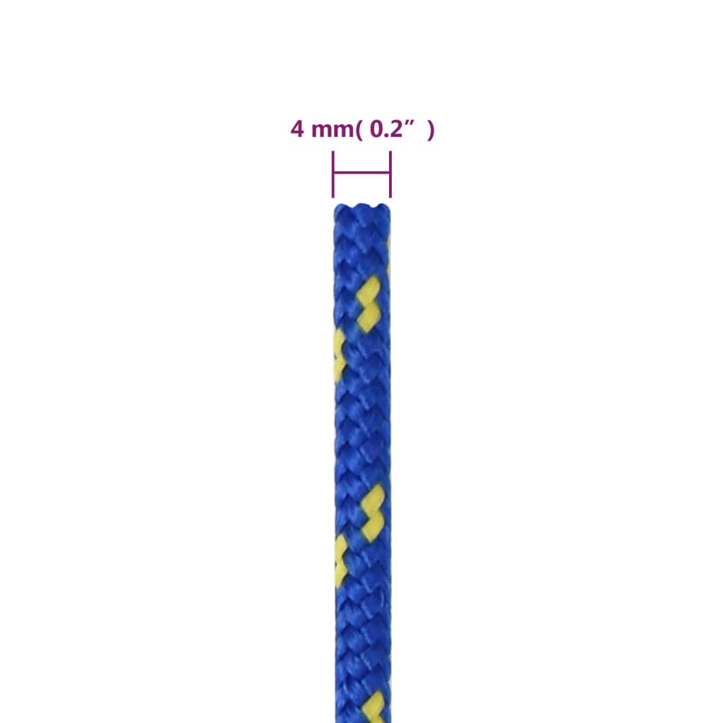 vidaXL Corde de bateau Bleu 4 mm 50 m Polypropylène