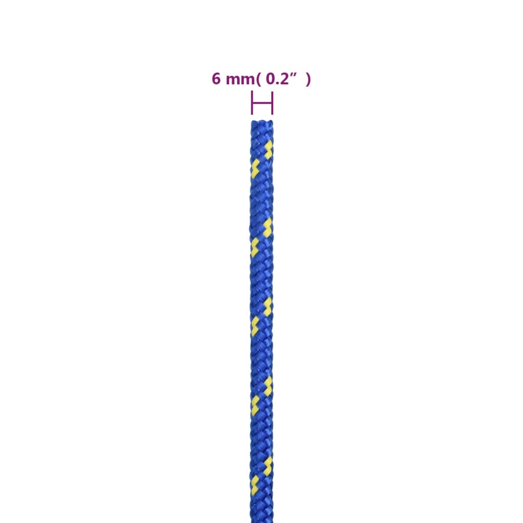 vidaXL Corde de bateau Bleu 6 mm 50 m Polypropylène