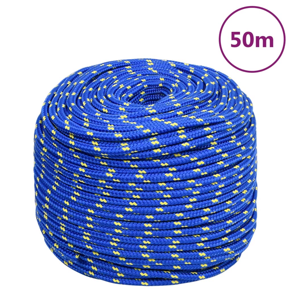 vidaXL Corde de bateau Bleu 8 mm 50 m Polypropylène
