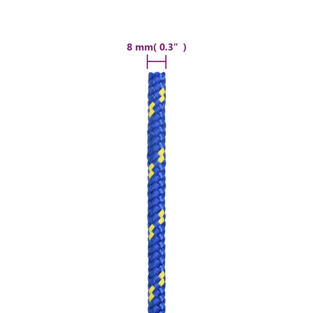 vidaXL Corde de bateau Bleu 8 mm 50 m Polypropylène