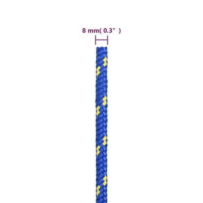 vidaXL Corde de bateau Bleu 8 mm 50 m Polypropylène