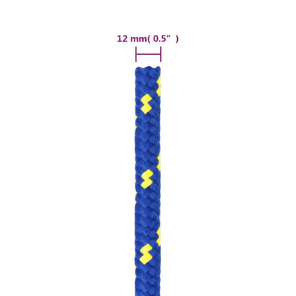 vidaXL Corde de bateau Bleu 12 mm 25 m Polypropylène