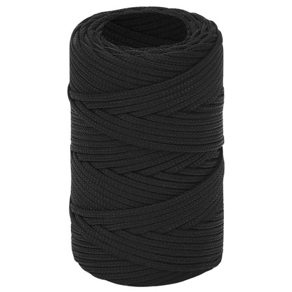 vidaXL Corde de bateau Noir complet 2 mm 100 m Polypropylène