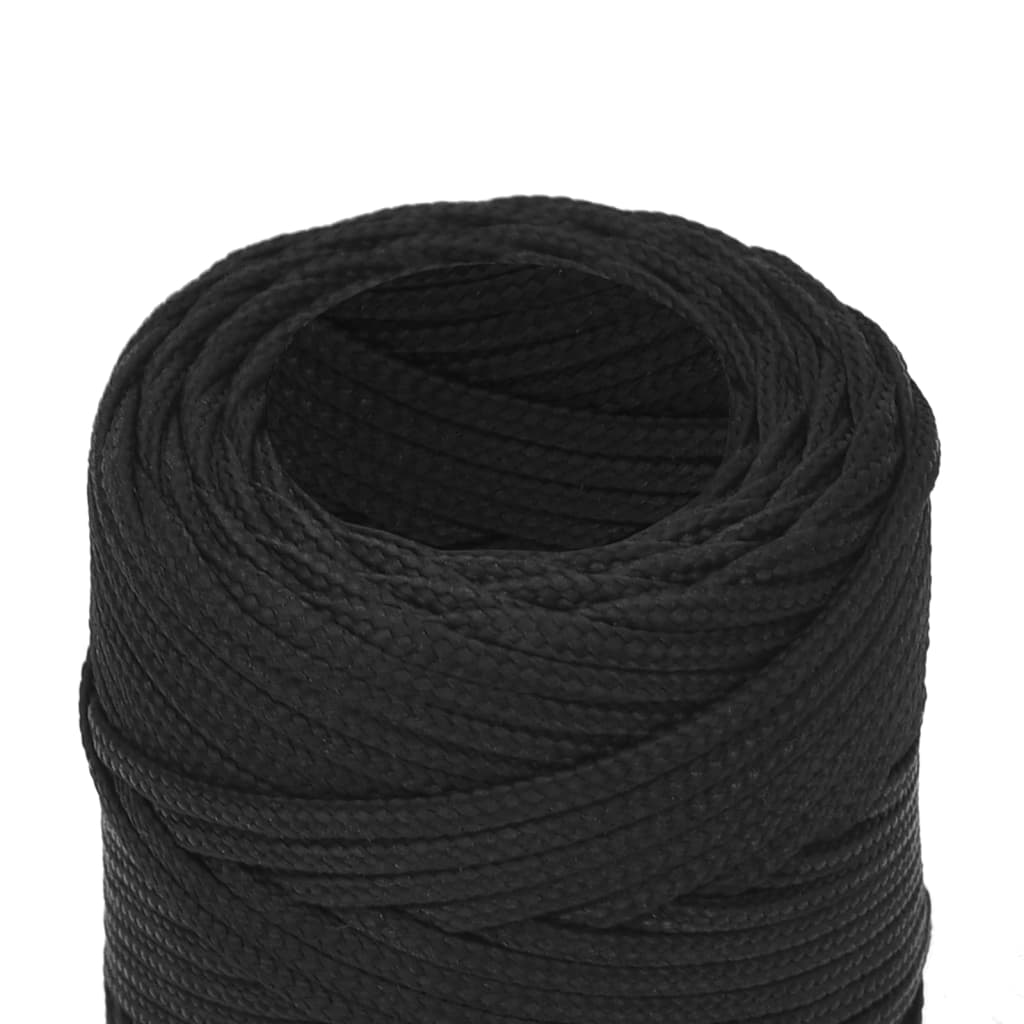 vidaXL Corde de bateau Noir complet 2 mm 100 m Polypropylène