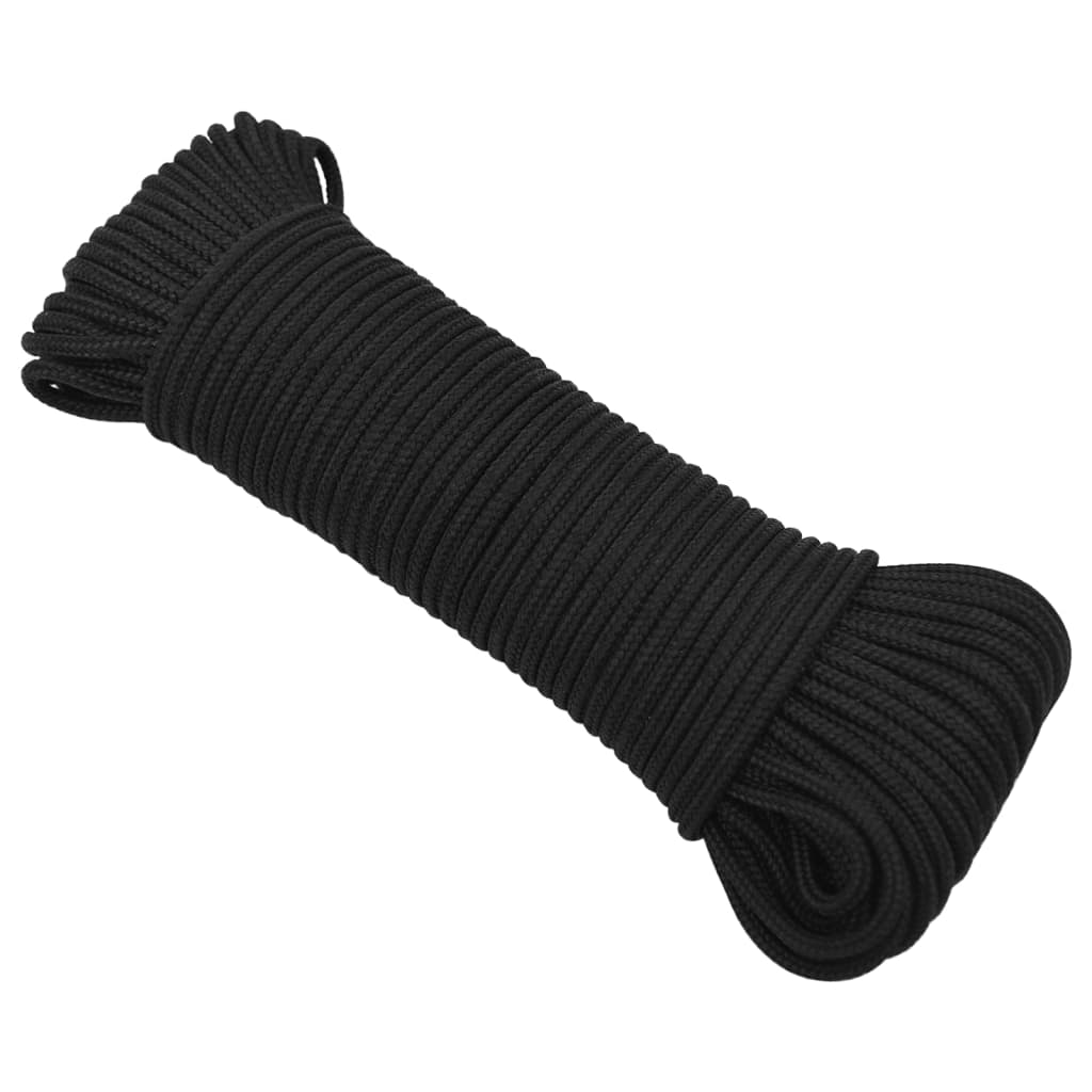 vidaXL Corde de bateau Noir complet 3 mm 100 m Polypropylène