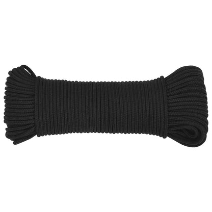 vidaXL Corde de bateau Noir complet 3 mm 100 m Polypropylène