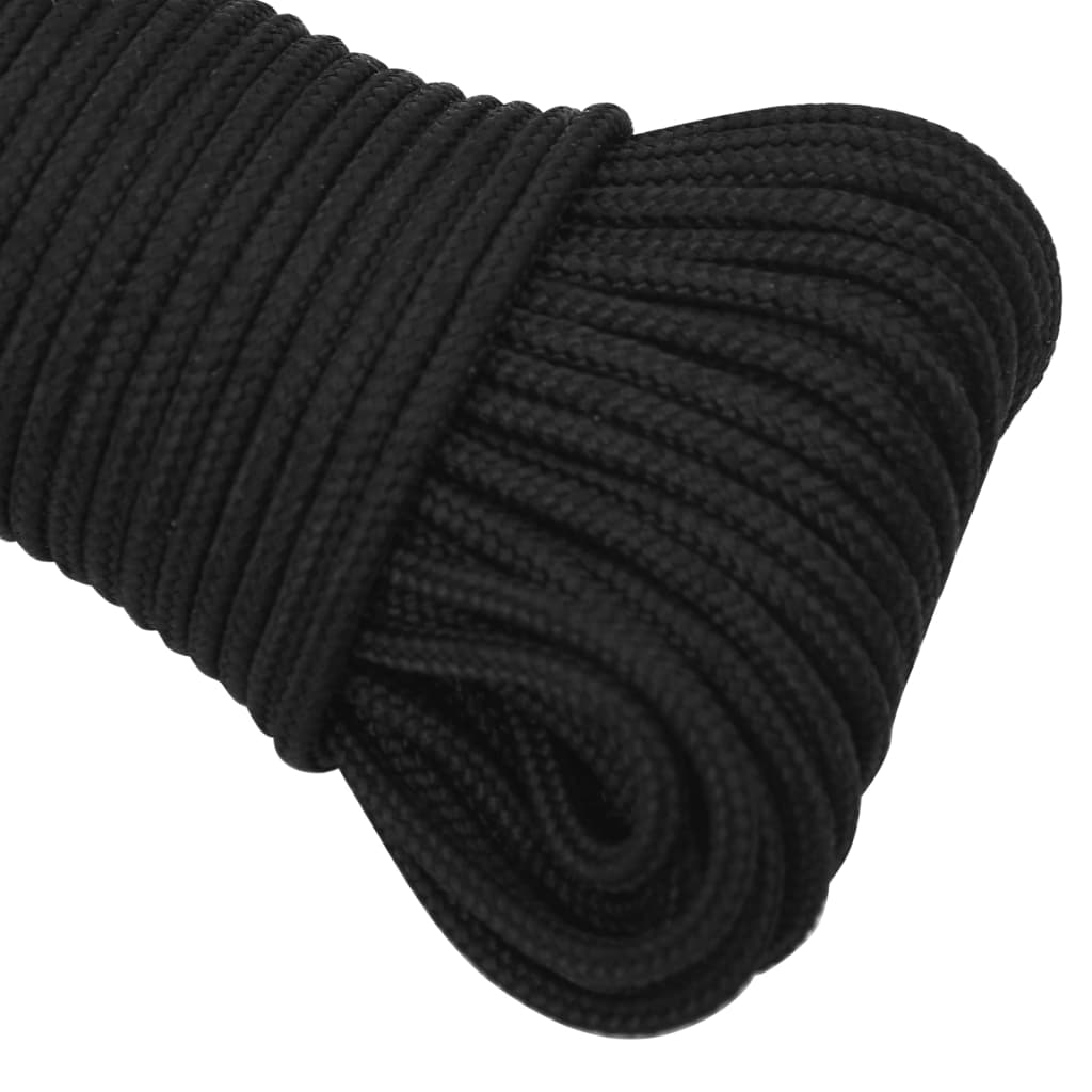 vidaXL Corde de bateau Noir complet 3 mm 100 m Polypropylène