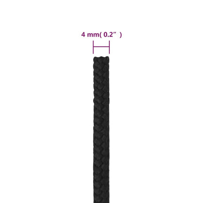 vidaXL Corde de bateau Noir complet 4 mm 25 m Polypropylène