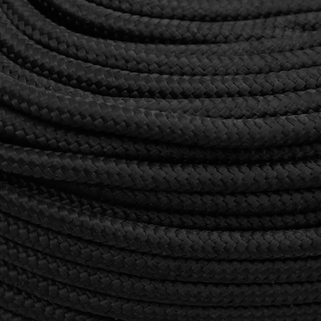 vidaXL Corde de bateau Noir complet 6 mm 100 m Polypropylène