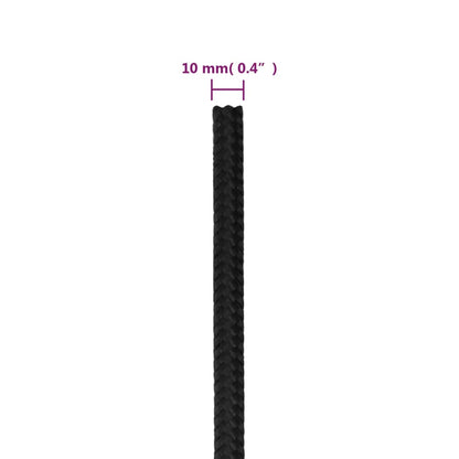 vidaXL Corde de bateau Noir complet 10 mm 25 m Polypropylène