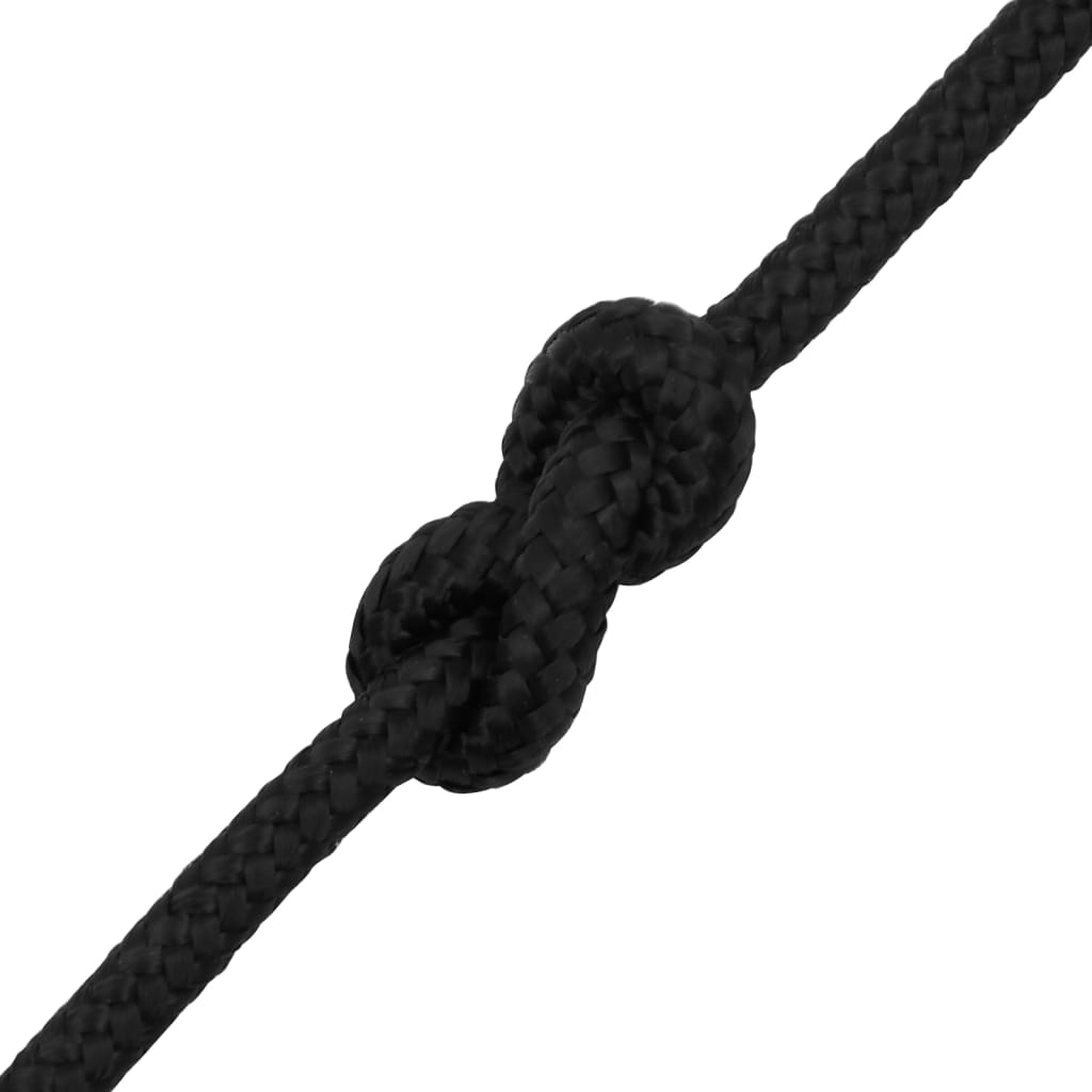 vidaXL Corde de bateau Noir complet 10 mm 50 m Polypropylène