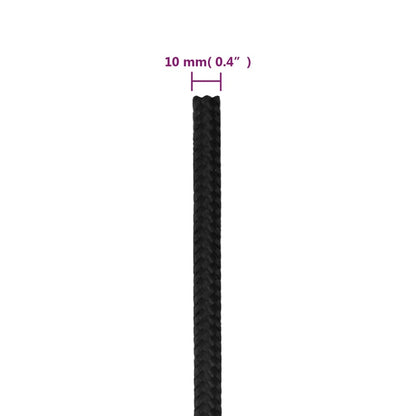 vidaXL Corde de bateau Noir complet 10 mm 50 m Polypropylène