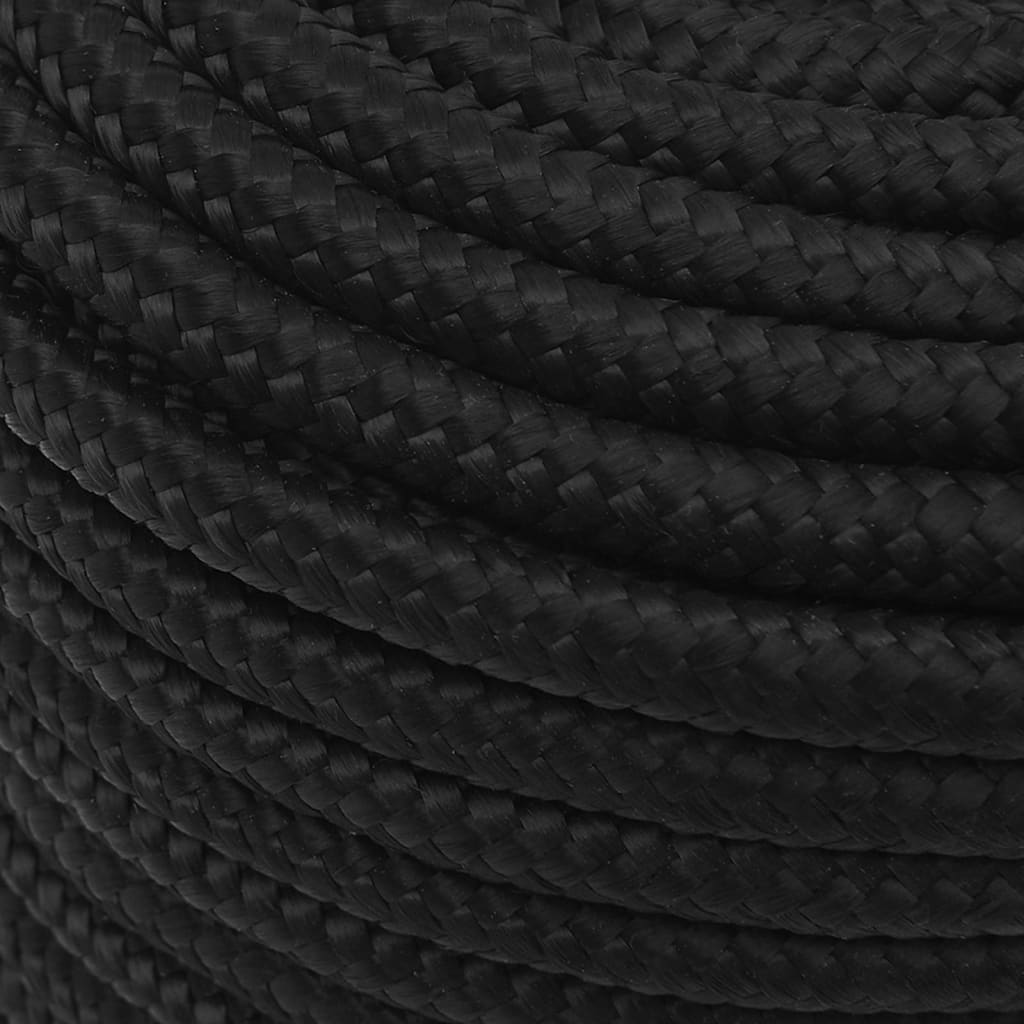 vidaXL Corde de bateau Noir complet 12 mm 25 m Polypropylène