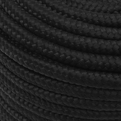 vidaXL Corde de bateau Noir complet 12 mm 25 m Polypropylène