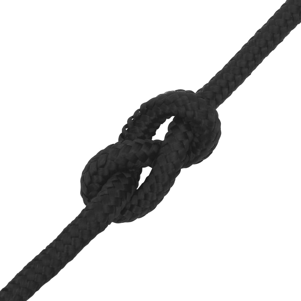 vidaXL Corde de bateau Noir complet 12 mm 25 m Polypropylène