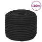 vidaXL Corde de bateau Noir complet 12 mm 100 m Polypropylène