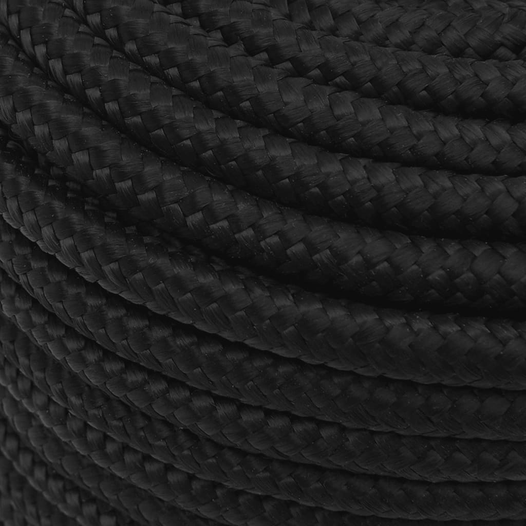 vidaXL Corde de bateau Noir complet 12 mm 100 m Polypropylène