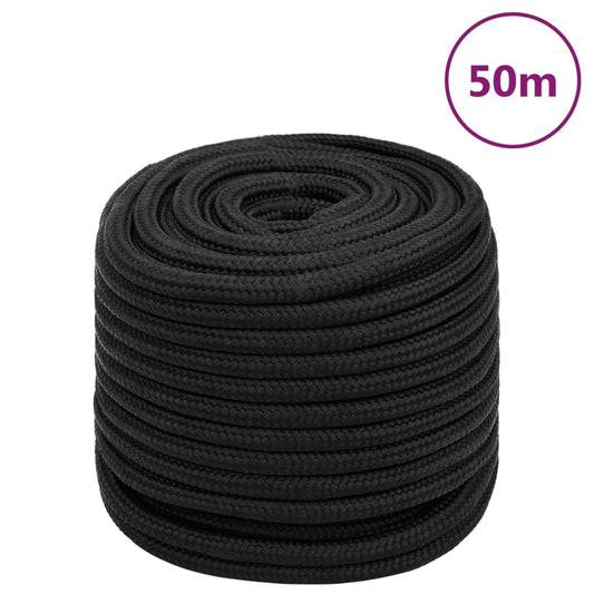 vidaXL Corde de bateau Noir complet 16 mm 50 m Polypropylène