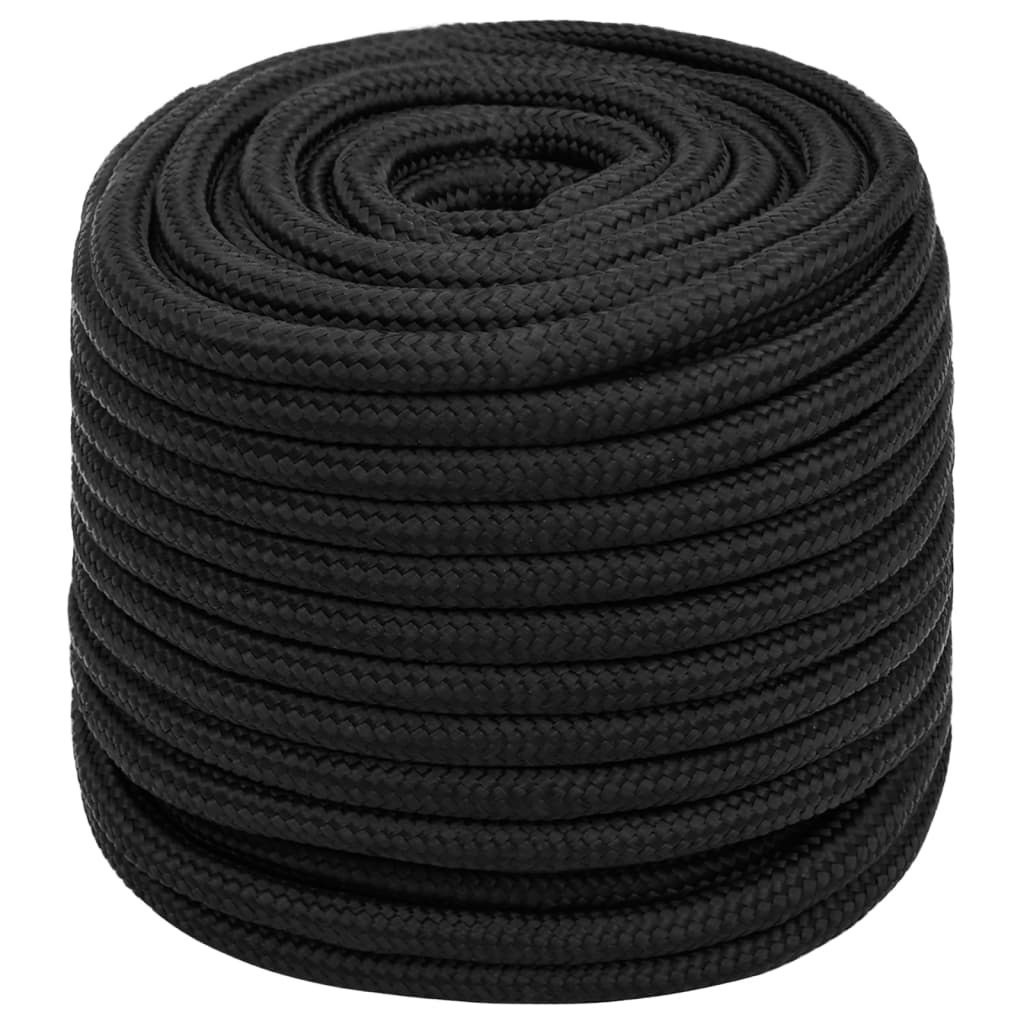 vidaXL Corde de bateau Noir complet 16 mm 50 m Polypropylène