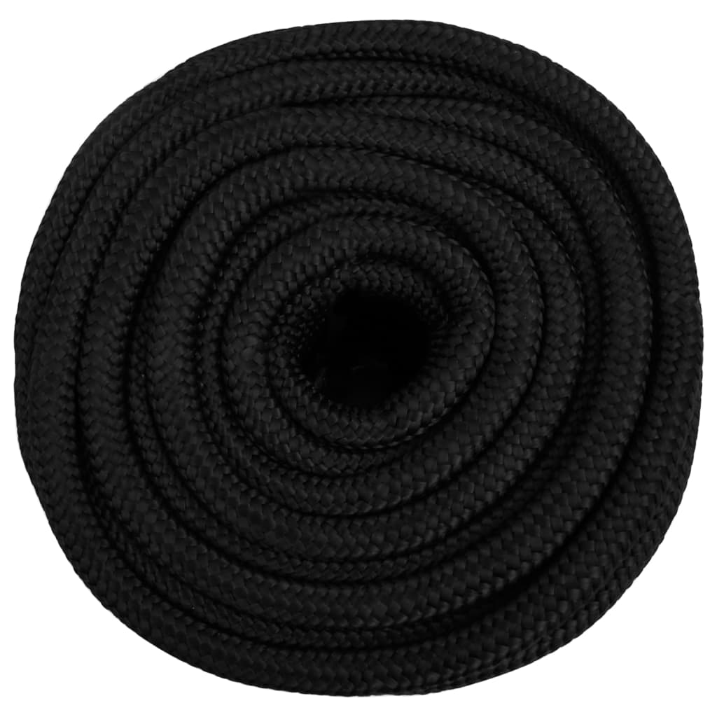 vidaXL Corde de bateau Noir complet 16 mm 50 m Polypropylène