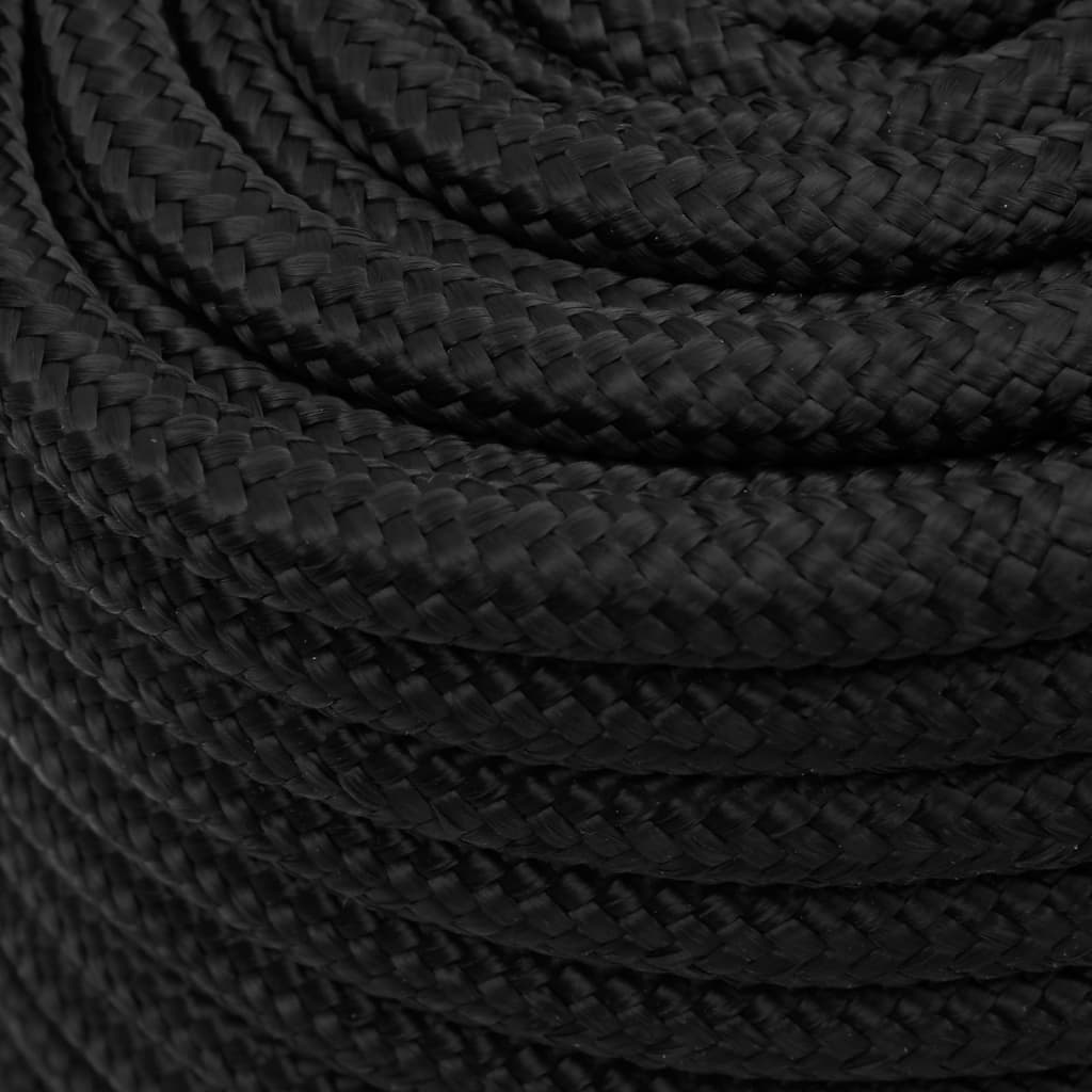 vidaXL Corde de bateau Noir complet 16 mm 50 m Polypropylène