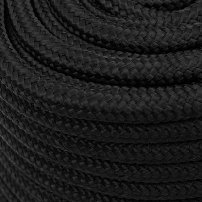 vidaXL Corde de bateau Noir complet 16 mm 50 m Polypropylène