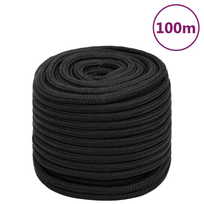 vidaXL Corde de bateau Noir complet 18 mm 100 m Polypropylène