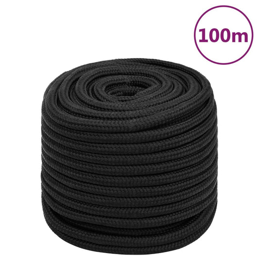 vidaXL Corde de bateau Noir complet 18 mm 100 m Polypropylène