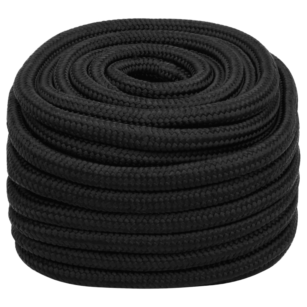 vidaXL Corde de bateau Noir complet 20 mm 100 m Polypropylène