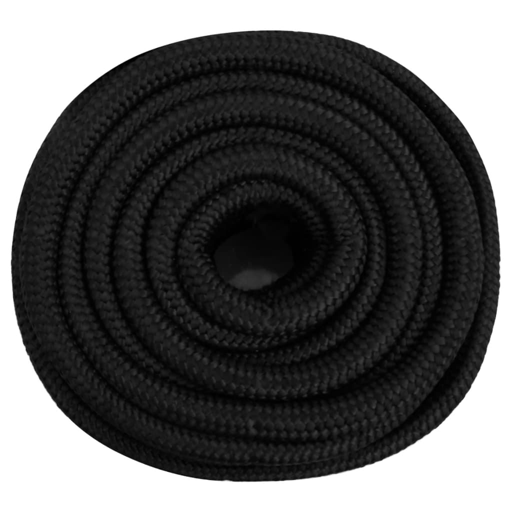 vidaXL Corde de bateau Noir complet 20 mm 100 m Polypropylène