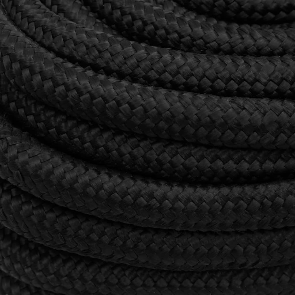 vidaXL Corde de bateau Noir complet 20 mm 100 m Polypropylène