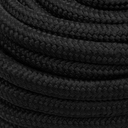 vidaXL Corde de bateau Noir complet 20 mm 100 m Polypropylène