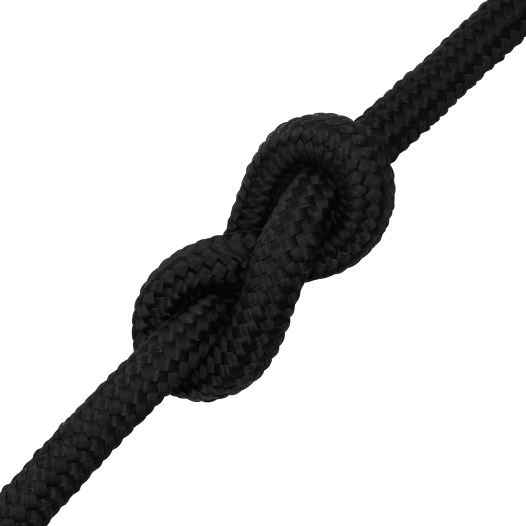 vidaXL Corde de bateau Noir complet 20 mm 100 m Polypropylène