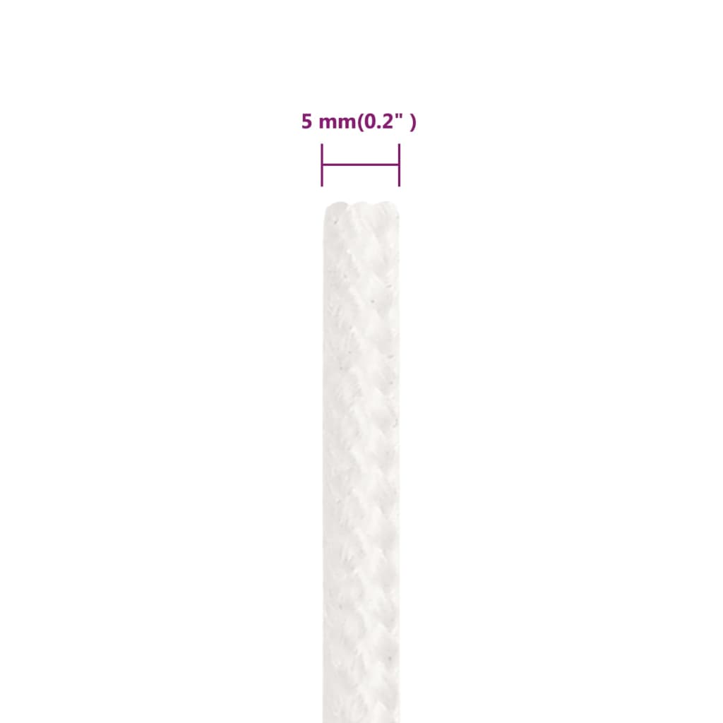 vidaXL Corde de bateau Blanc complet 5 mm 50 m Polypropylène