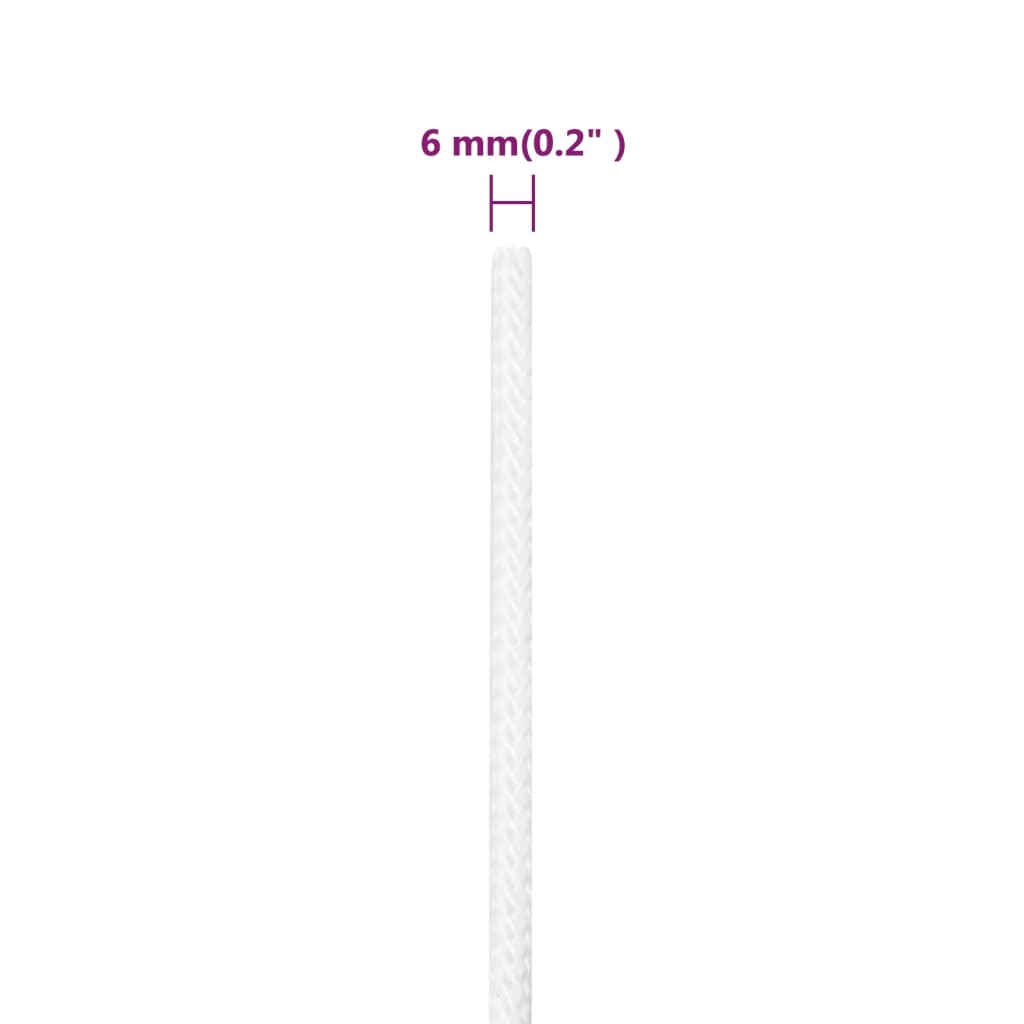 vidaXL Corde de bateau Blanc complet 6 mm 100 m Polypropylène