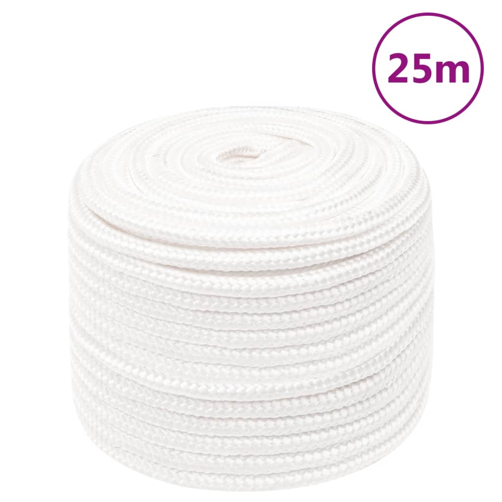 vidaXL Corde de bateau Blanc complet 12 mm 25 m Polypropylène