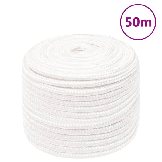vidaXL Corde de bateau Blanc complet 12 mm 50 m Polypropylène