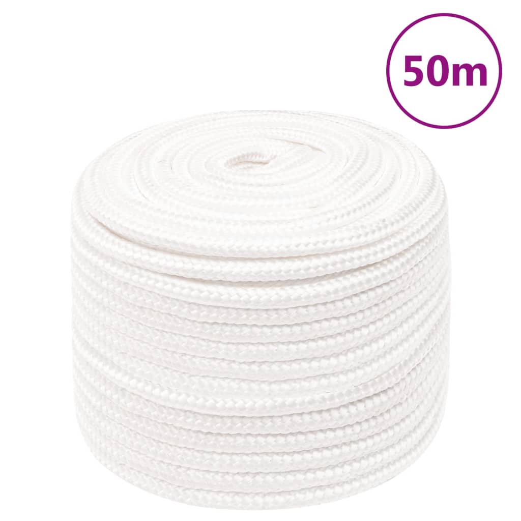 vidaXL Corde de bateau Blanc complet 14 mm 50 m Polypropylène