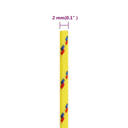 vidaXL Corde de bateau Jaune 2 mm 500 m Polypropylène