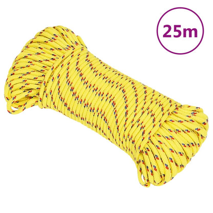 vidaXL Corde de bateau Jaune 3 mm 25 m Polypropylène