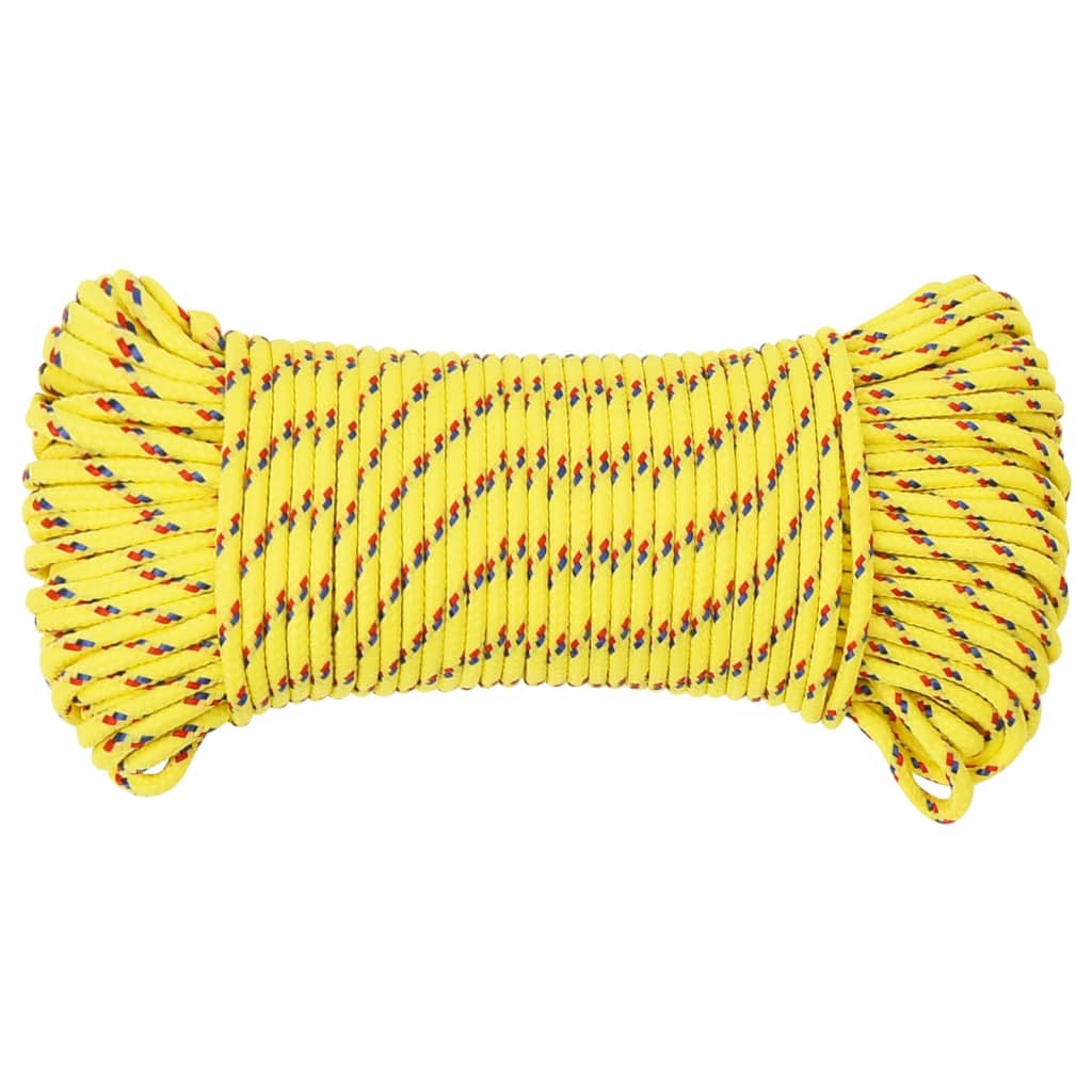 vidaXL Corde de bateau Jaune 3 mm 25 m Polypropylène