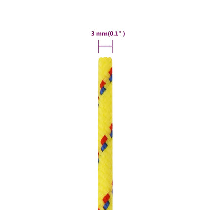 vidaXL Corde de bateau Jaune 3 mm 25 m Polypropylène