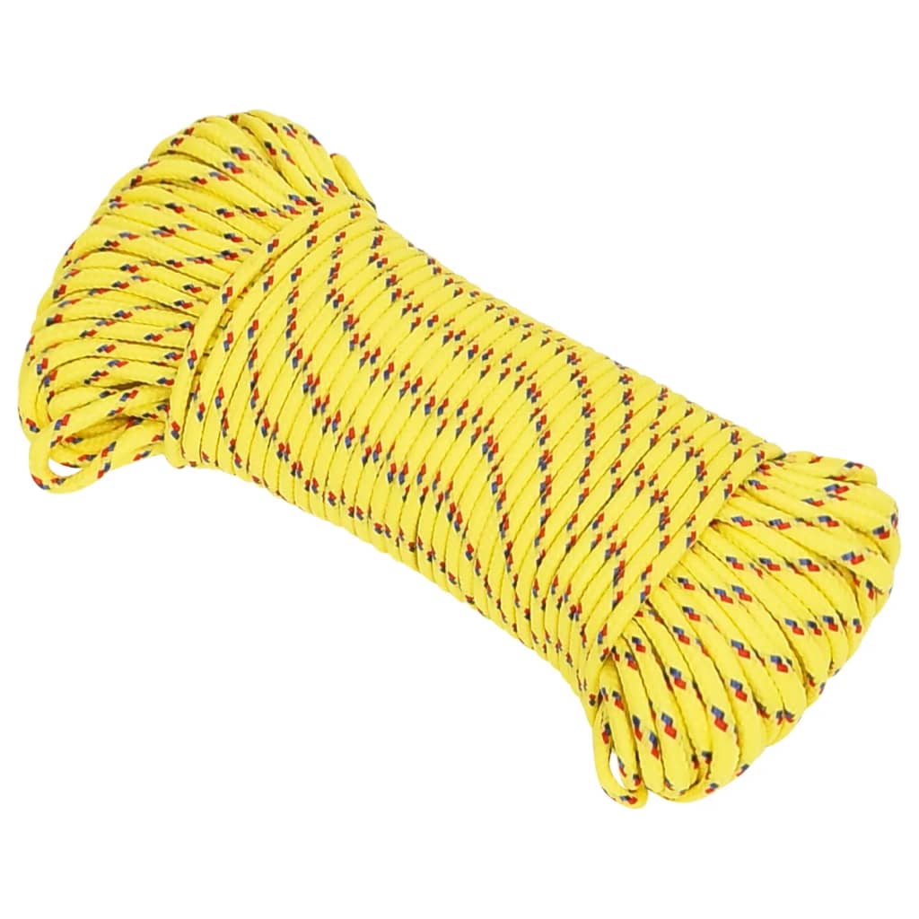 vidaXL Corde de bateau Jaune 5 mm 25 m Polypropylène