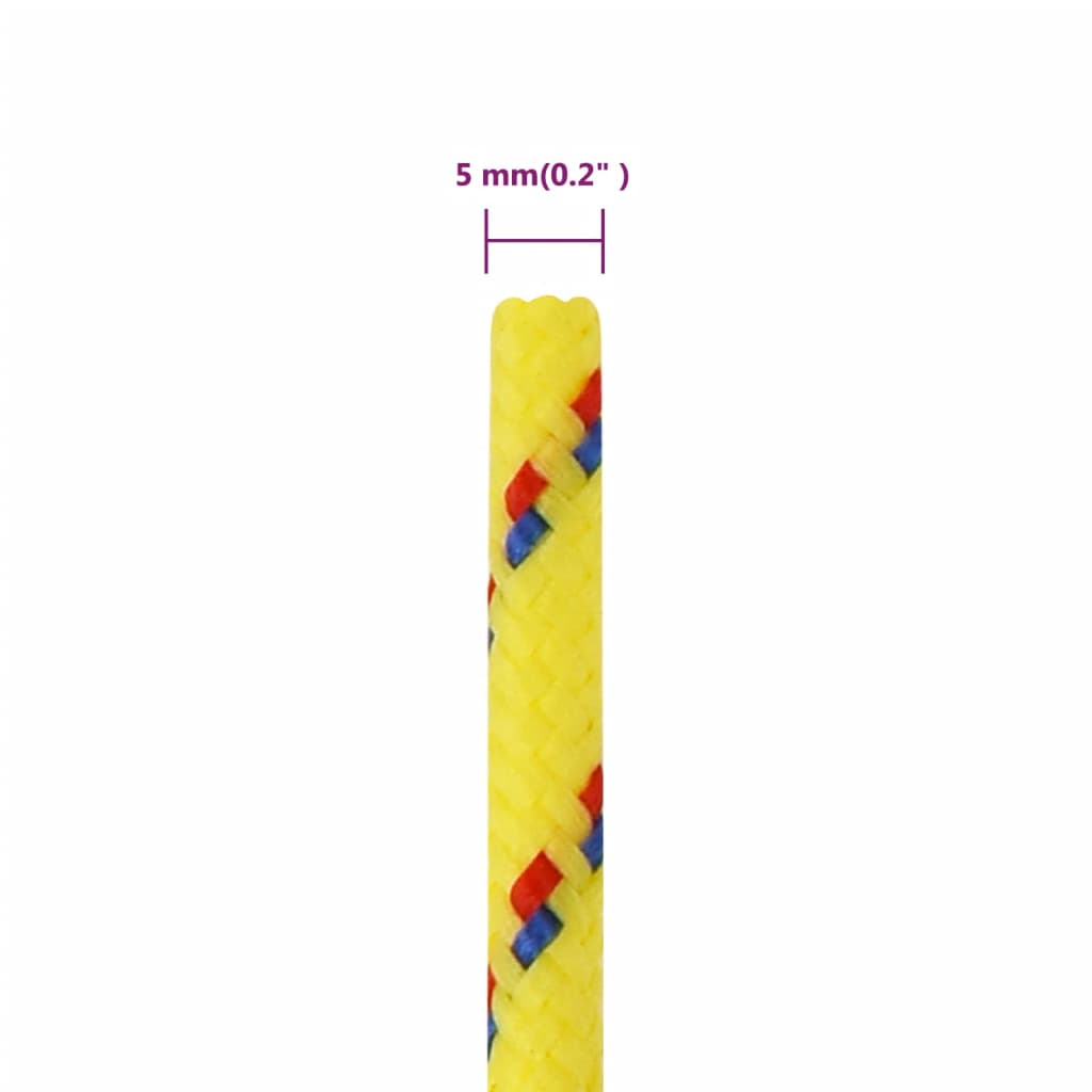 vidaXL Corde de bateau Jaune 5 mm 25 m Polypropylène