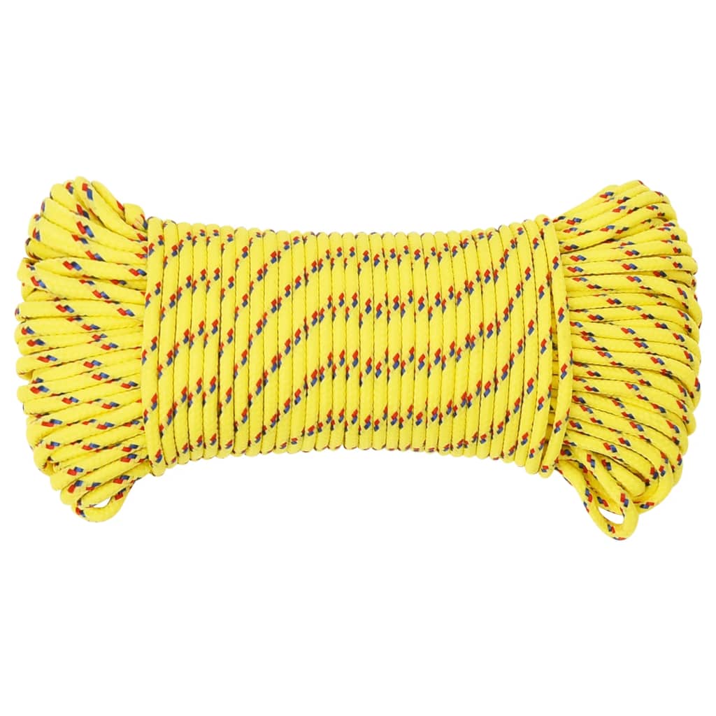 vidaXL Corde de bateau Jaune 5 mm 250 m Polypropylène