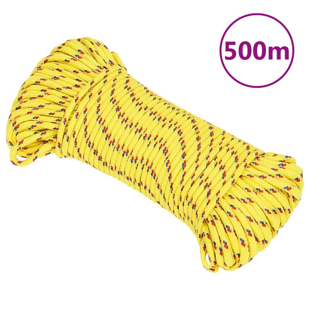 vidaXL Corde de bateau Jaune 5 mm 500 m Polypropylène