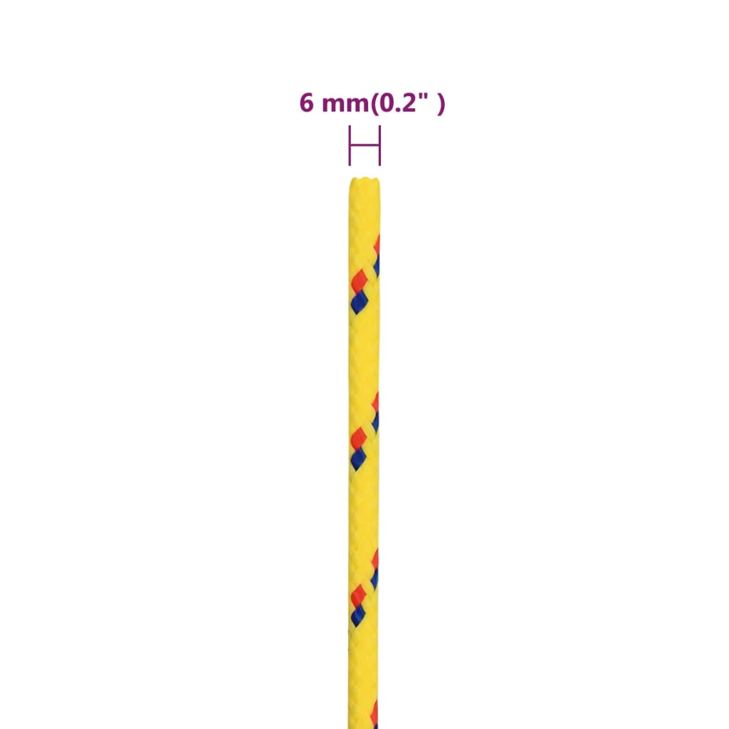 vidaXL Corde de bateau Jaune 6 mm 250 m Polypropylène