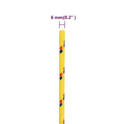vidaXL Corde de bateau Jaune 6 mm 250 m Polypropylène