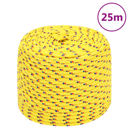 vidaXL Corde de bateau Jaune 8 mm 25 m Polypropylène