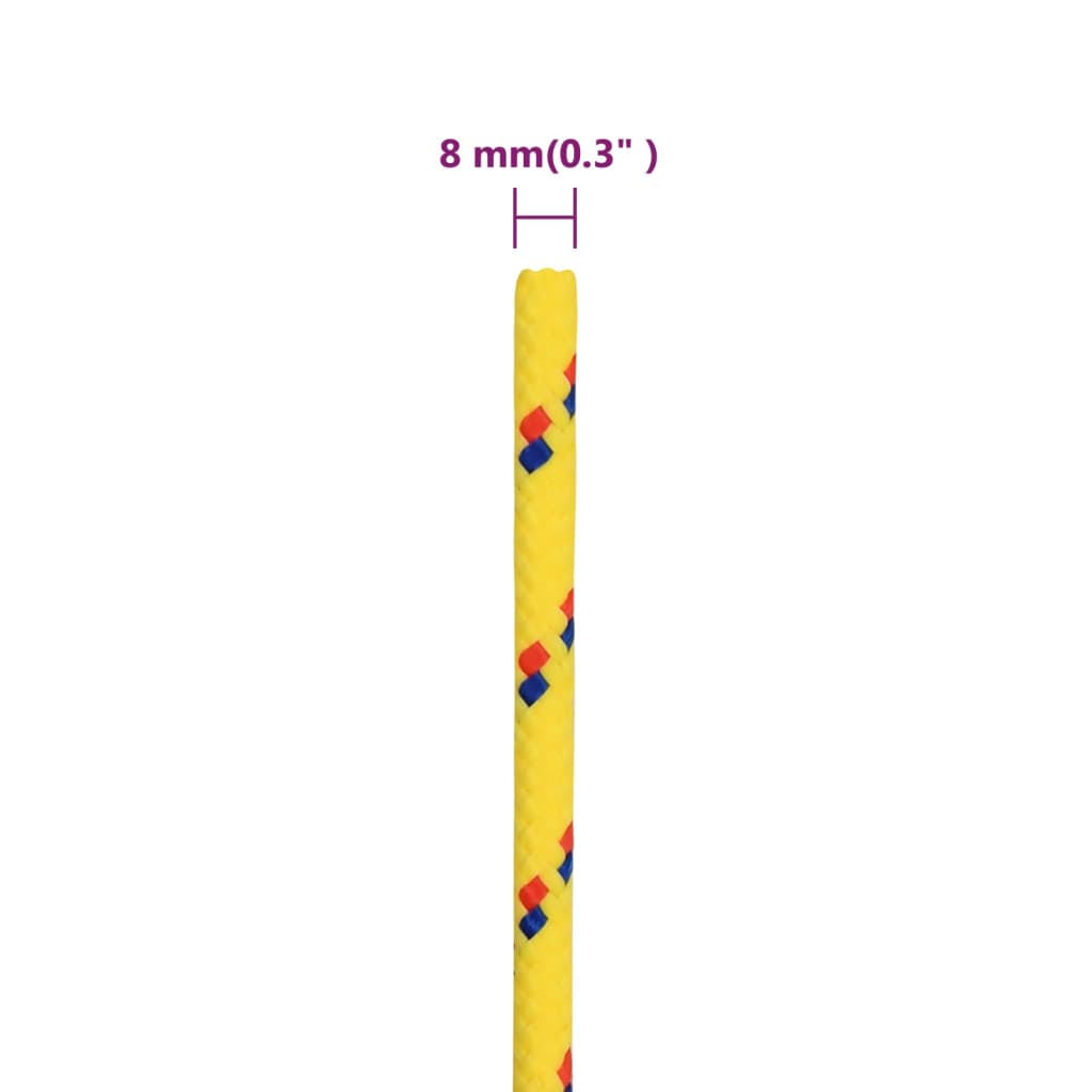 vidaXL Corde de bateau Jaune 8 mm 50 m Polypropylène